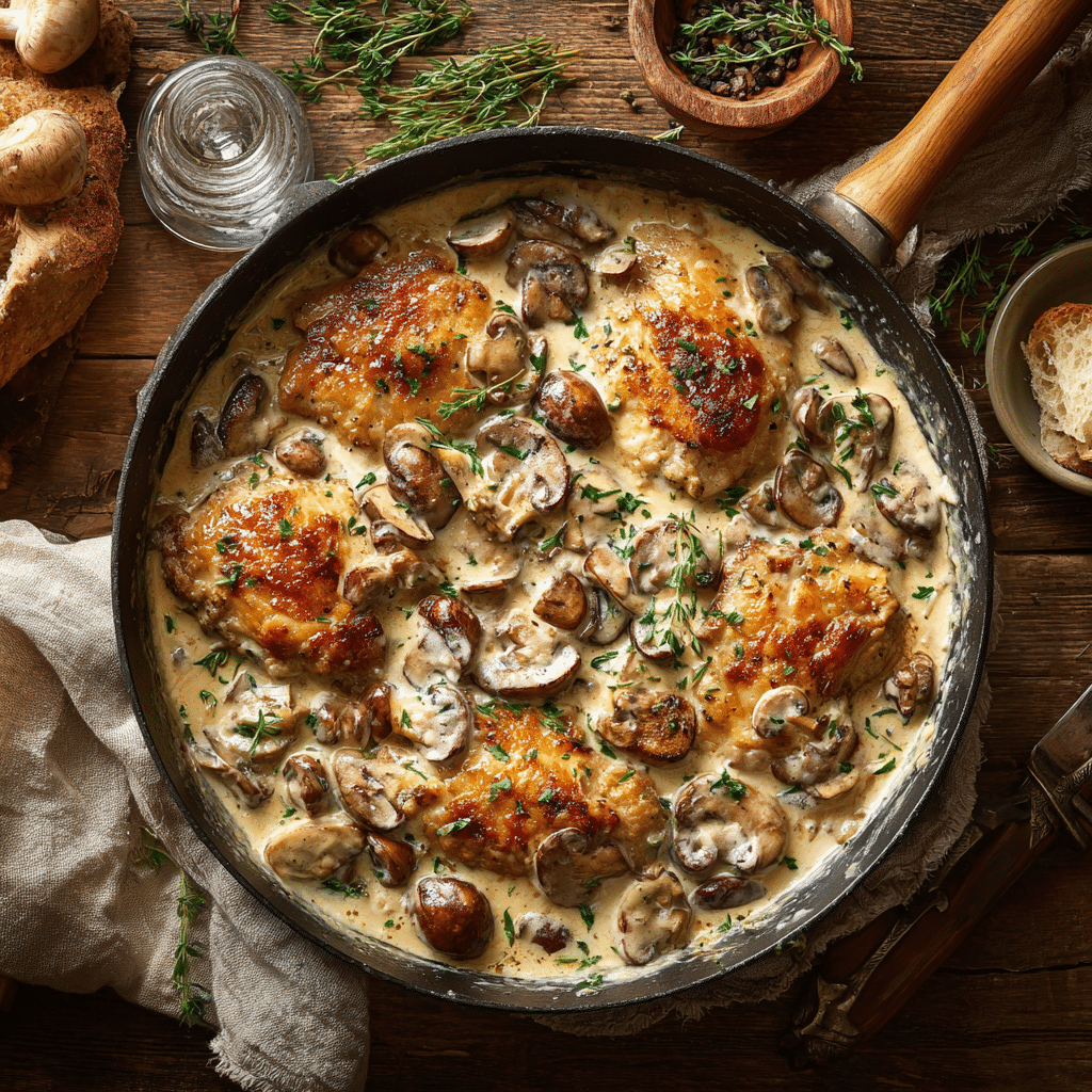 Simple Creamy Mushroom Chicken Recipe - Recipe Image
