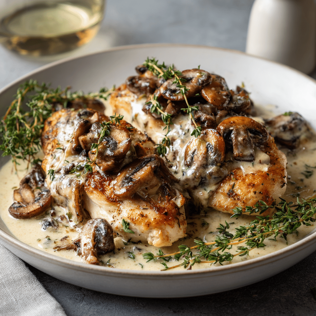 White Wine Mushroom Chicken Recipe - Recipe Image