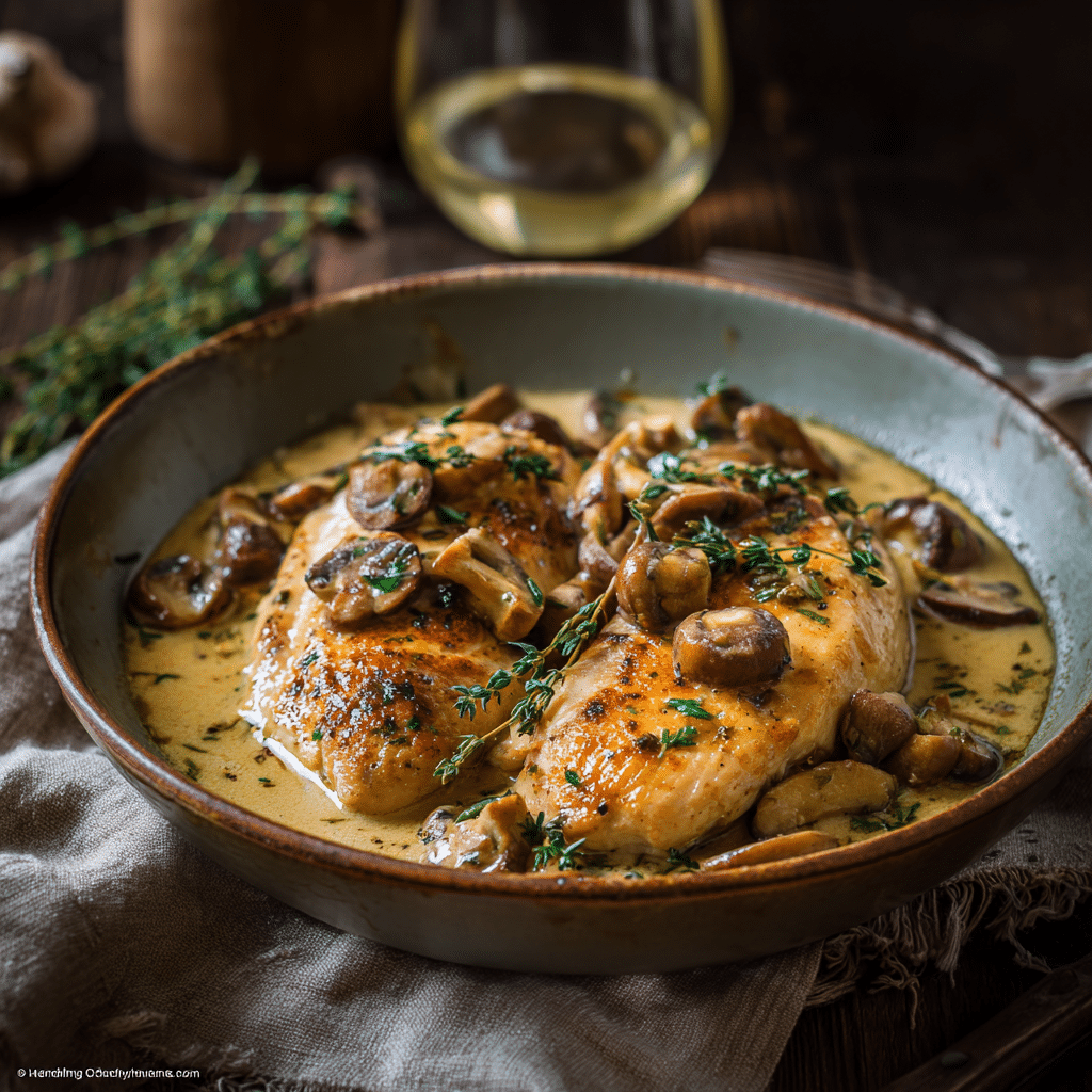 White Wine Mushroom Chicken Recipe - Recipe Image