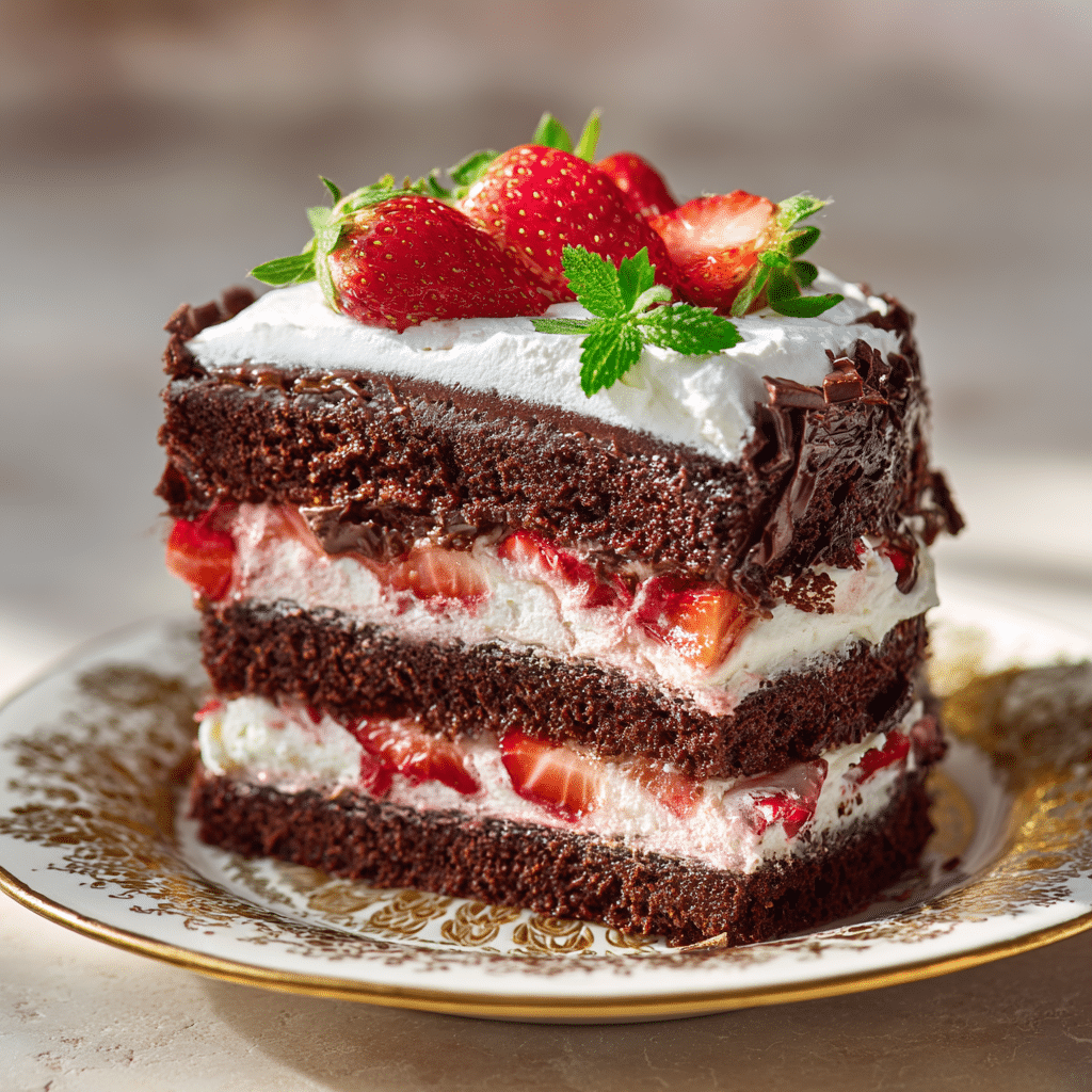 Strawberry Chocolate Layer Cake Recipe