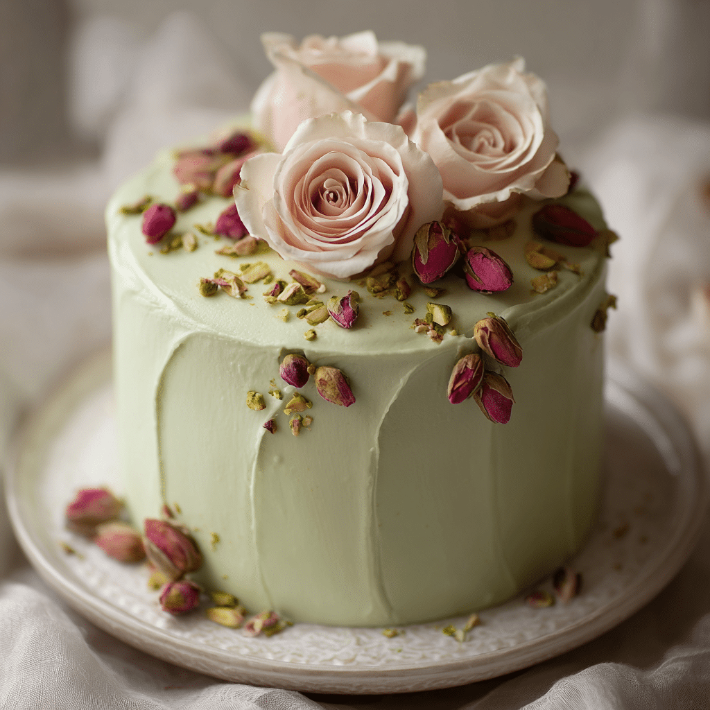 Pistachio Rose Cake Recipe - Recipe Image