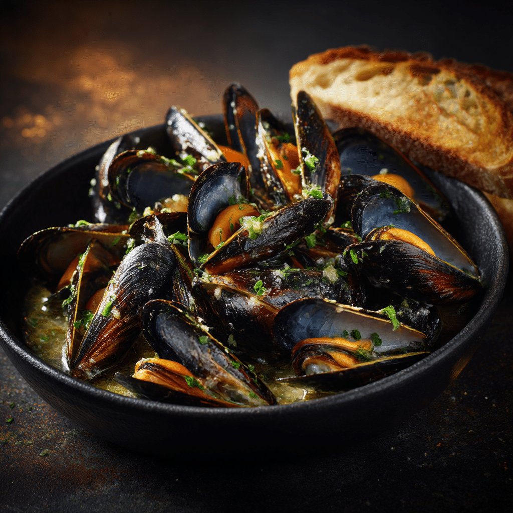 Garlic Butter Mussels Recipe - Recipe Image