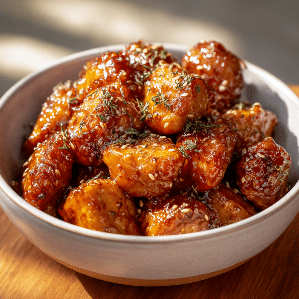 Air Fryer Honey Garlic Chicken Bites Recipe - Recipe Image