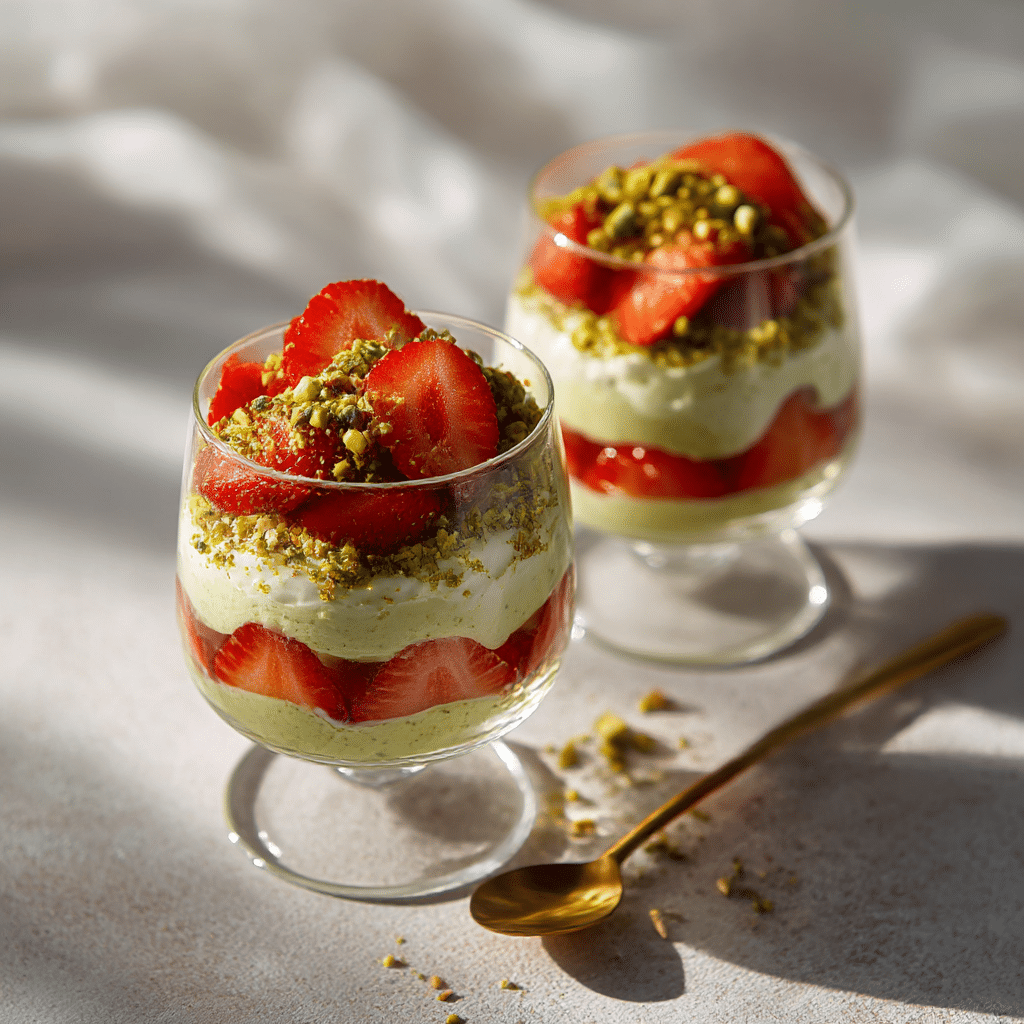 Pistachio Strawberry Dessert Cups Recipe - Recipe Image