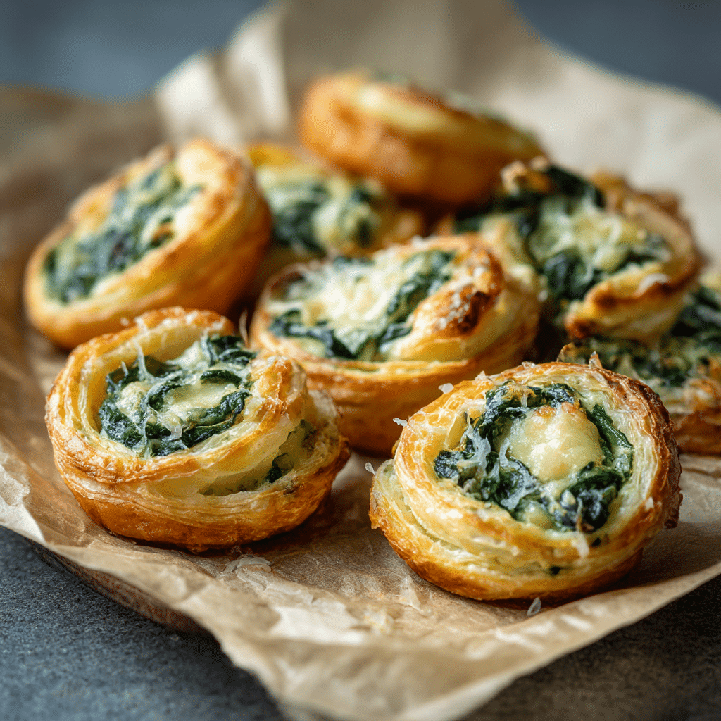 Cheesy Spinach Puff Pastry Bites Recipe - Recipe Image