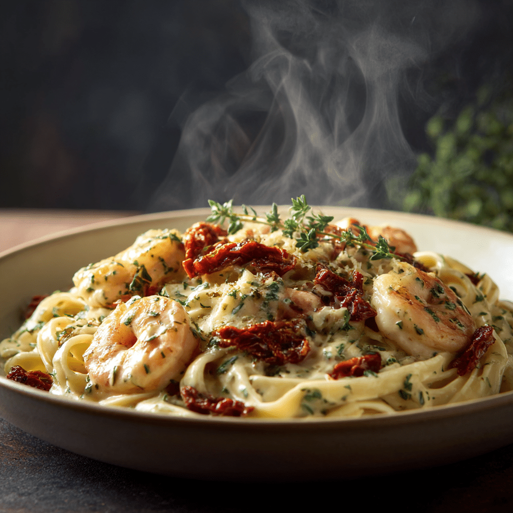 Creamy Tuscan Shrimp Pasta Recipe - Recipe Image