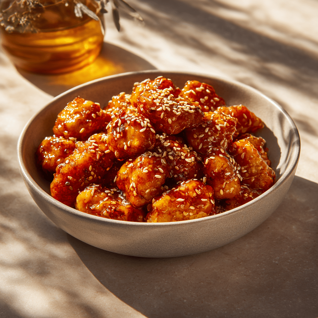 Spicy Honey Garlic Chicken Bites Recipe - Recipe Image