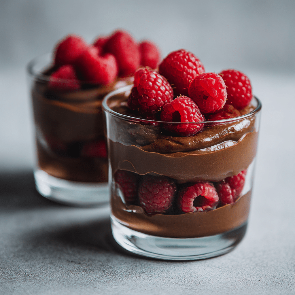 Chocolate Raspberry Mousse Cups Recipe - Recipe Image
