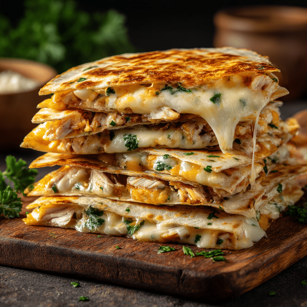 Cheesy Chicken Quesadilla Stack Recipe - Recipe Image