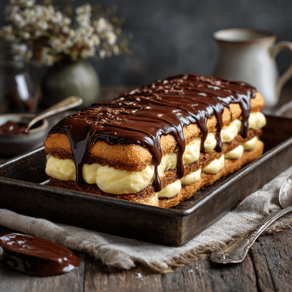 Chocolate Éclair Cake (No-Bake) Recipe - Recipe Image