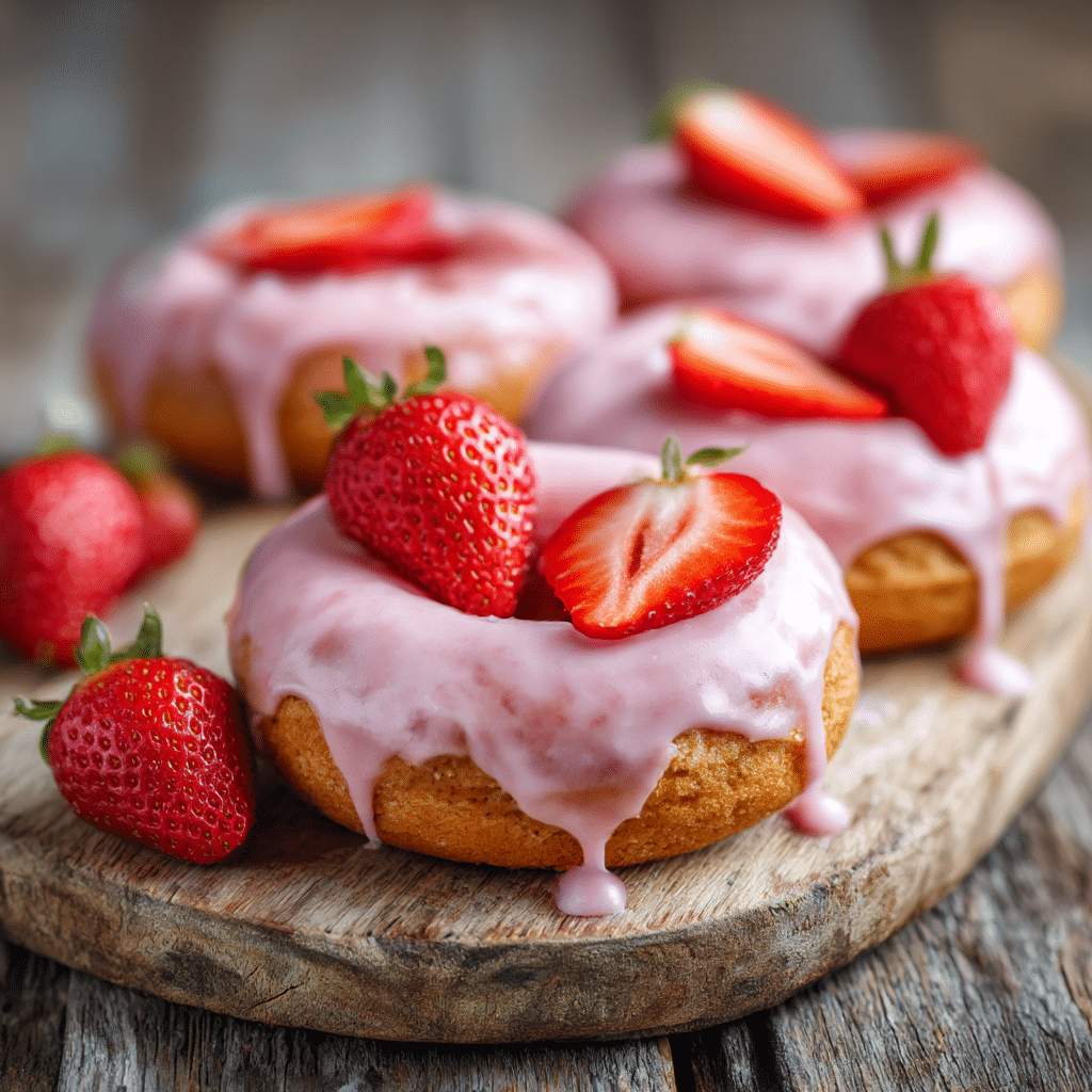 Strawberry Donuts : Bright, Baked, and Bursting with Flavor Recipe
