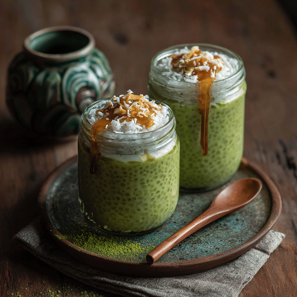 Matcha Coconut Rice Pudding Jars Recipe - Recipe Image