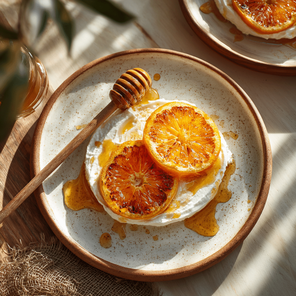 Burnt Orange Honey Yogurt Plates Recipe - Recipe Image