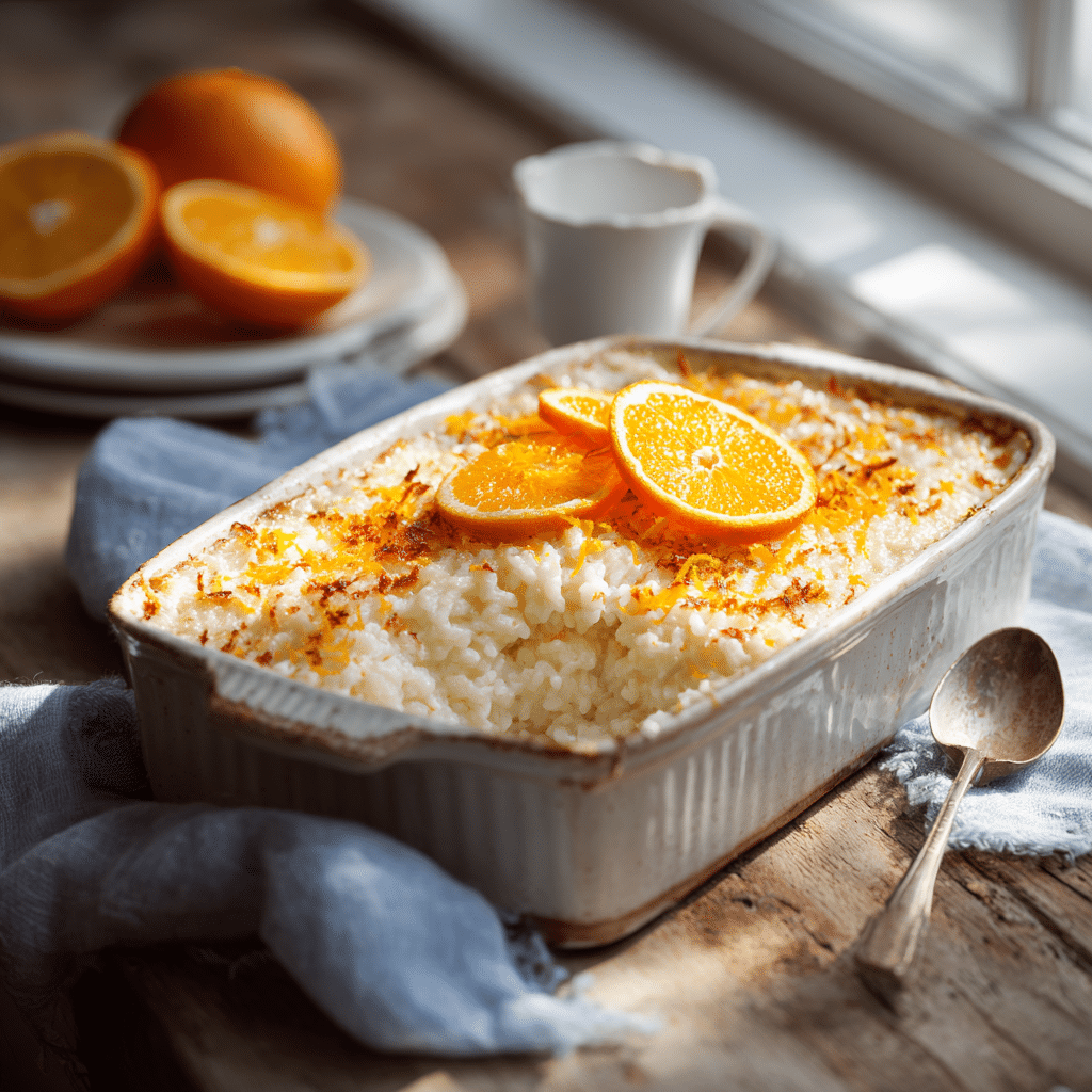 Creamy Orange Rice Breakfast Bake Recipe - Recipe Image