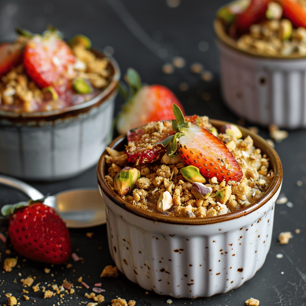 Pistachio Strawberry Breakfast Crumble Cups Recipe - Recipe Image