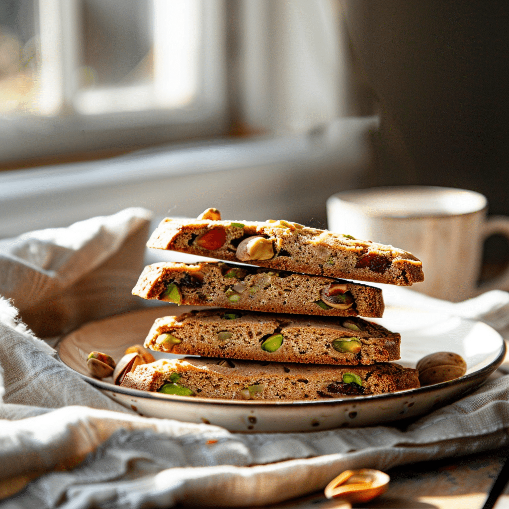 Pistachio Strawberry Breakfast Biscotti Recipe - Recipe Image