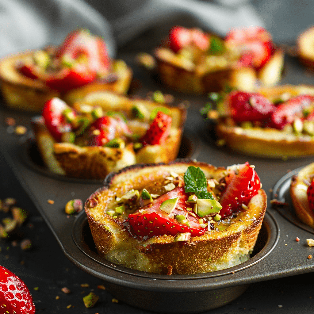 Baked Strawberry Pistachio French Toast Cups Recipe - Recipe Image