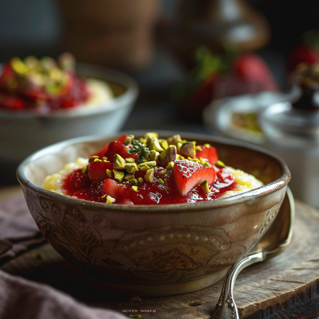 Strawberry Pistachio Breakfast Polenta Recipe - Recipe Image