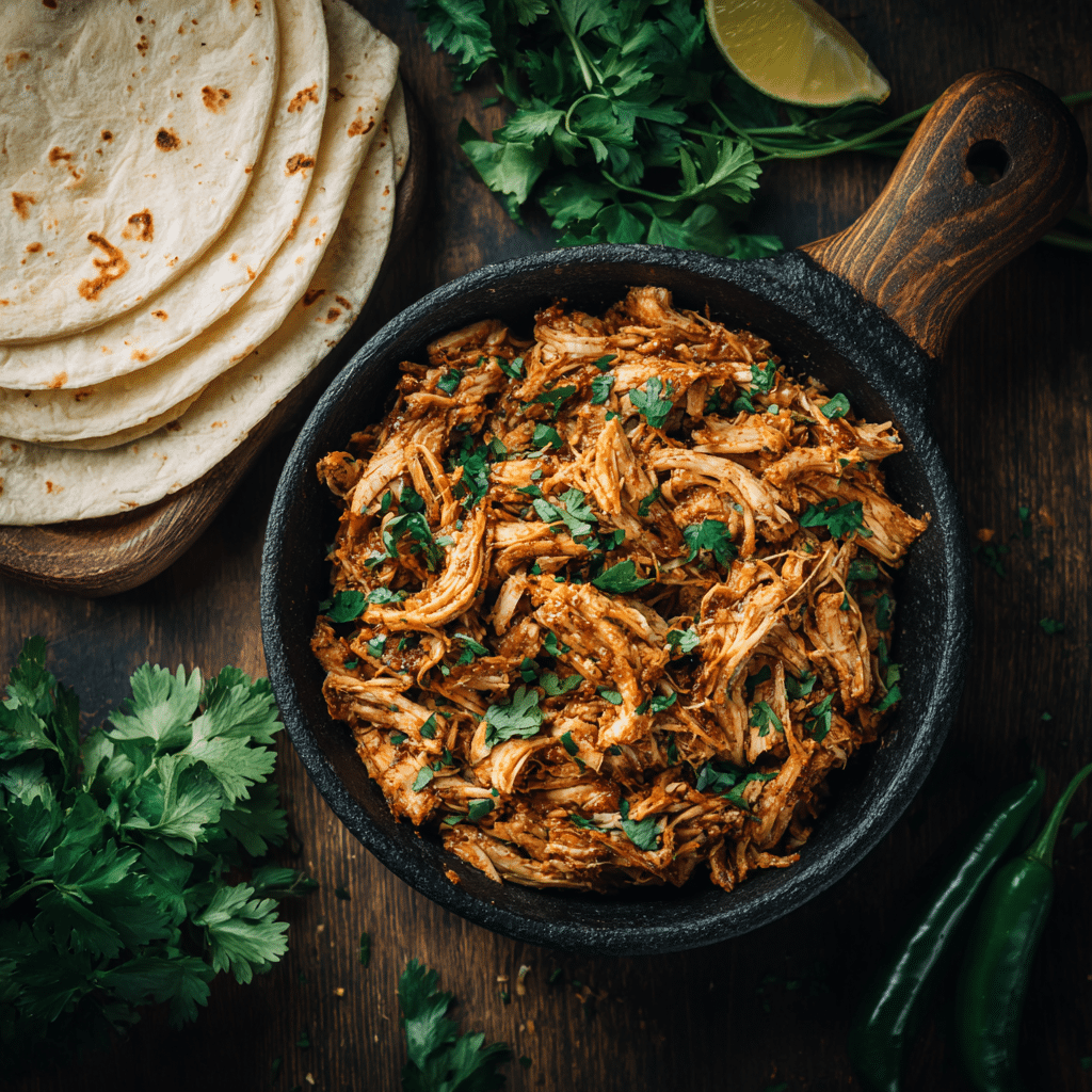 Shredded Chicken Skillet Wrap Filling Recipe - Recipe Image