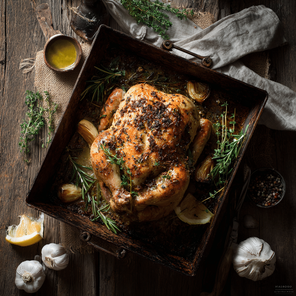 Simple Oven Roasted Chicken Recipe - Recipe Image