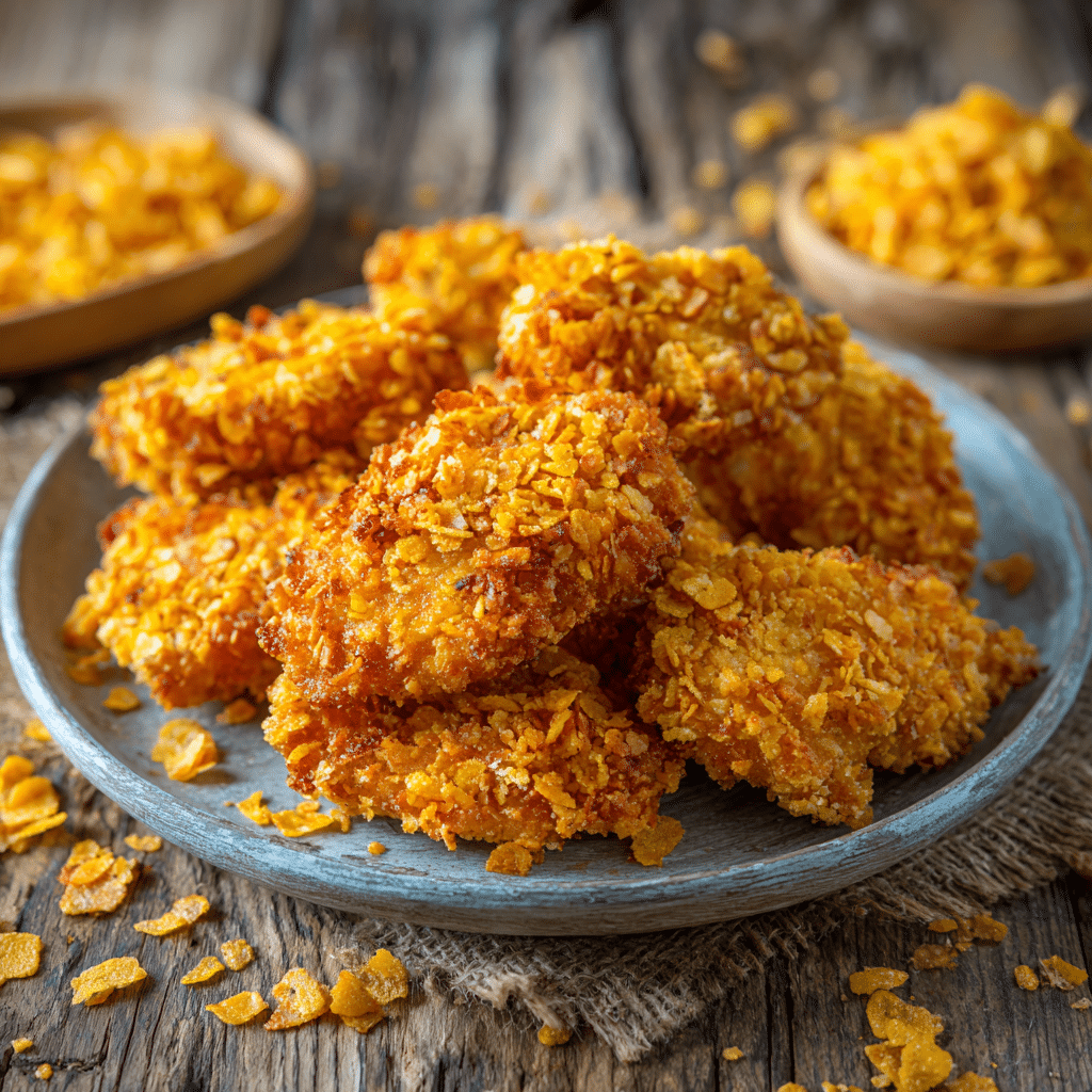 Simple Crispy Cornflake Chicken Recipe - Recipe Image
