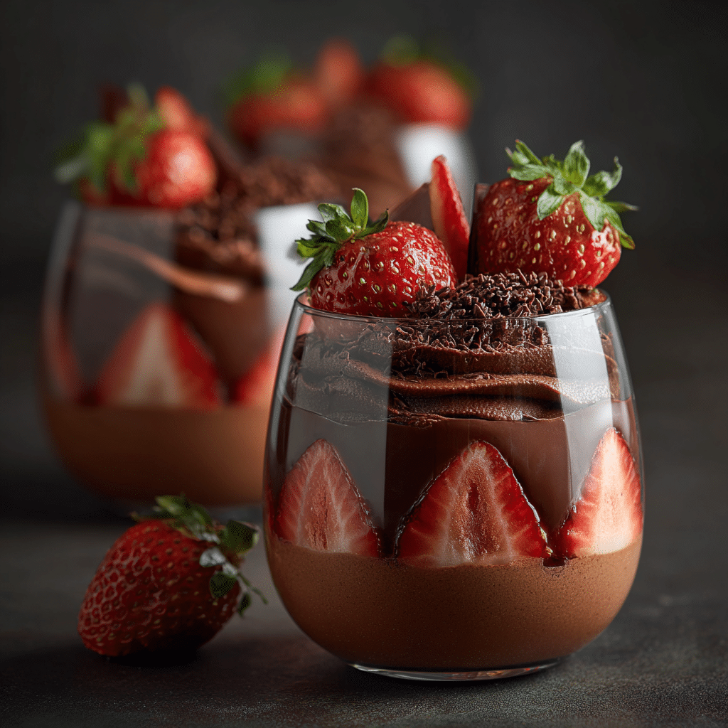 Chocolate Strawberry Glass Cups Recipe - Recipe Image