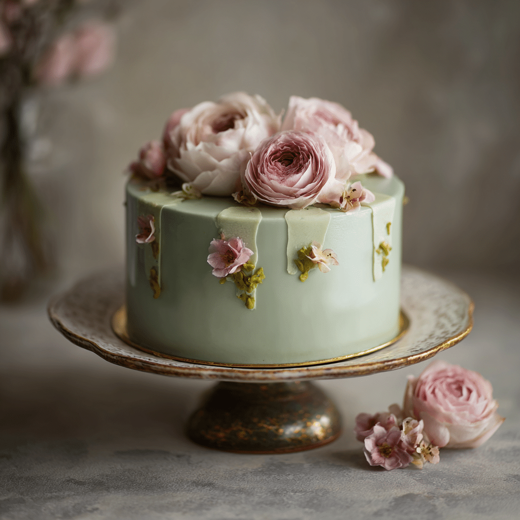Pistachio Rose Cake Recipe