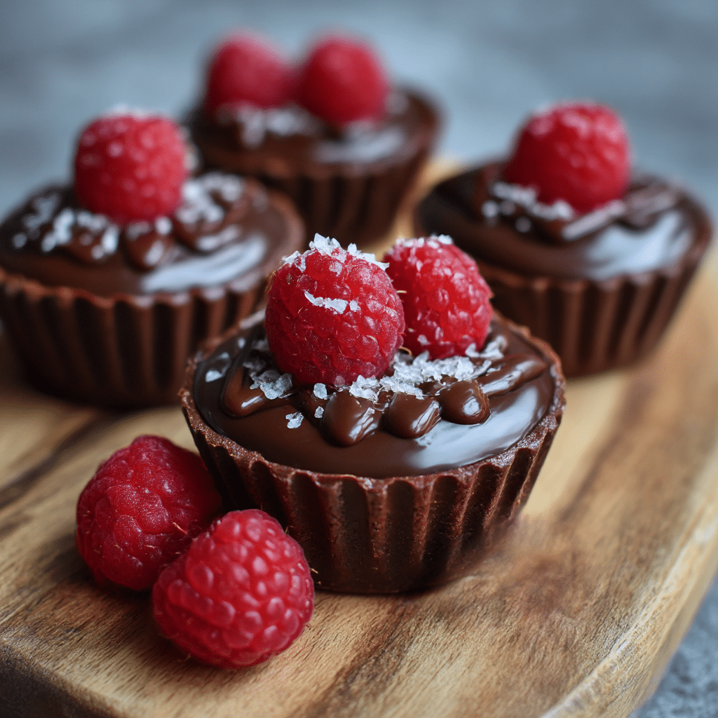 Chocolate Raspberry Ganache Mini Cups Recipe - Recipe Image