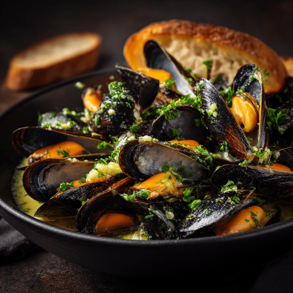 Garlic Butter Mussels Recipe - Recipe Image