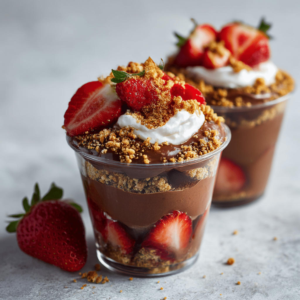 Chocolate Strawberry Crunch Cups Recipe - Recipe Image