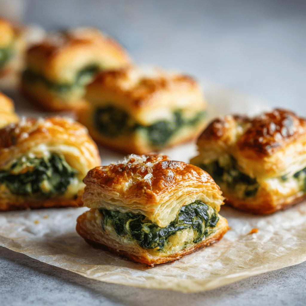 Cheesy Spinach Puff Pastry Bites Recipe - Recipe Image