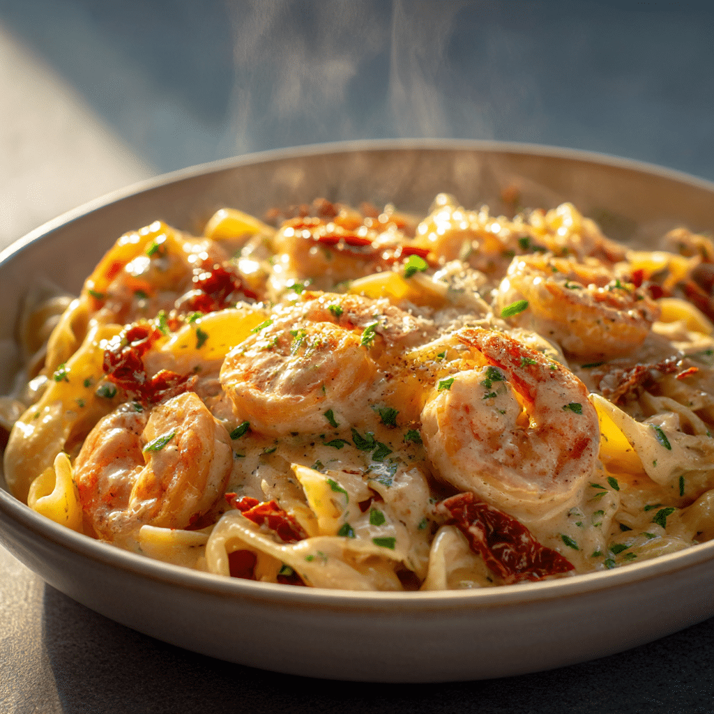 Creamy Tuscan Shrimp Pasta Recipe - Recipe Image