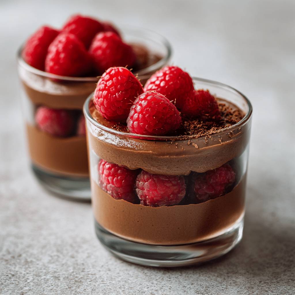 Chocolate Raspberry Mousse Cups Recipe - Recipe Image