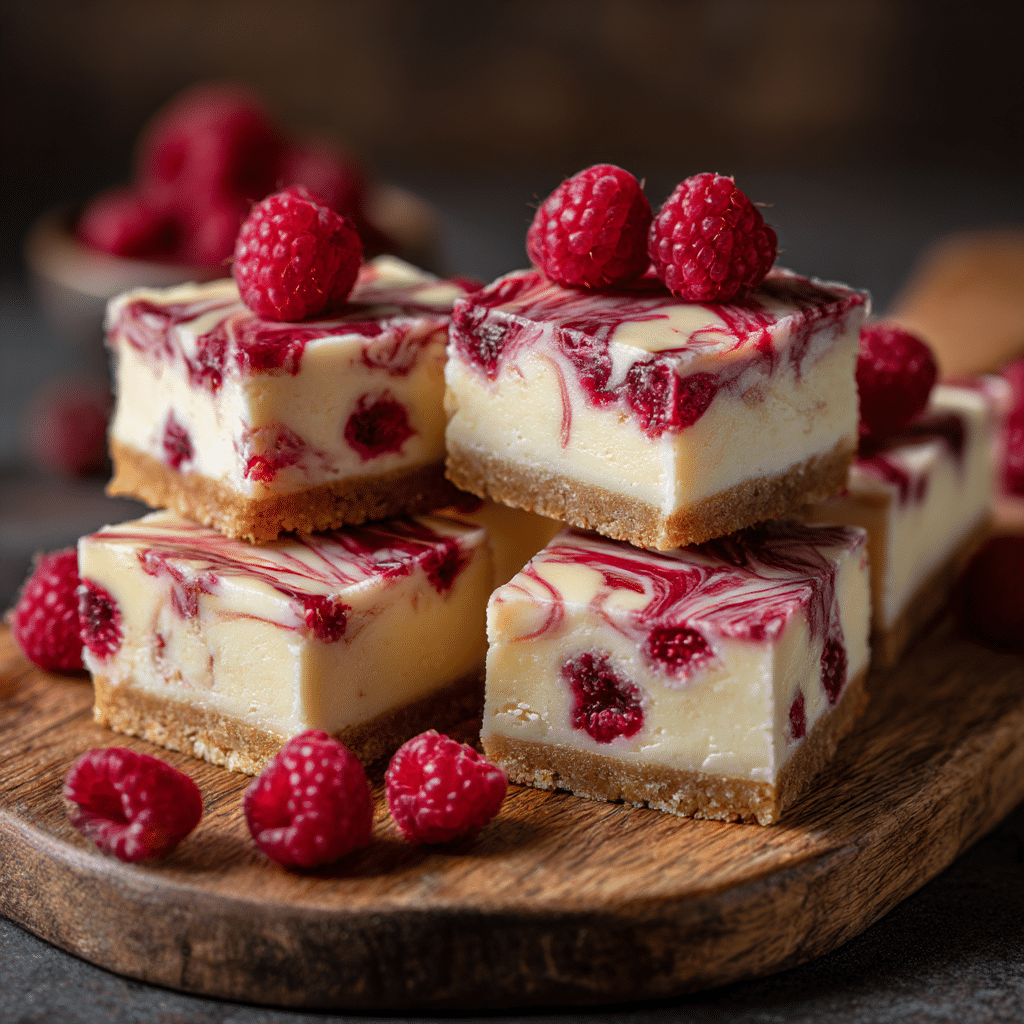 White Chocolate Raspberry Cheesecake Bars Recipe - Recipe Image