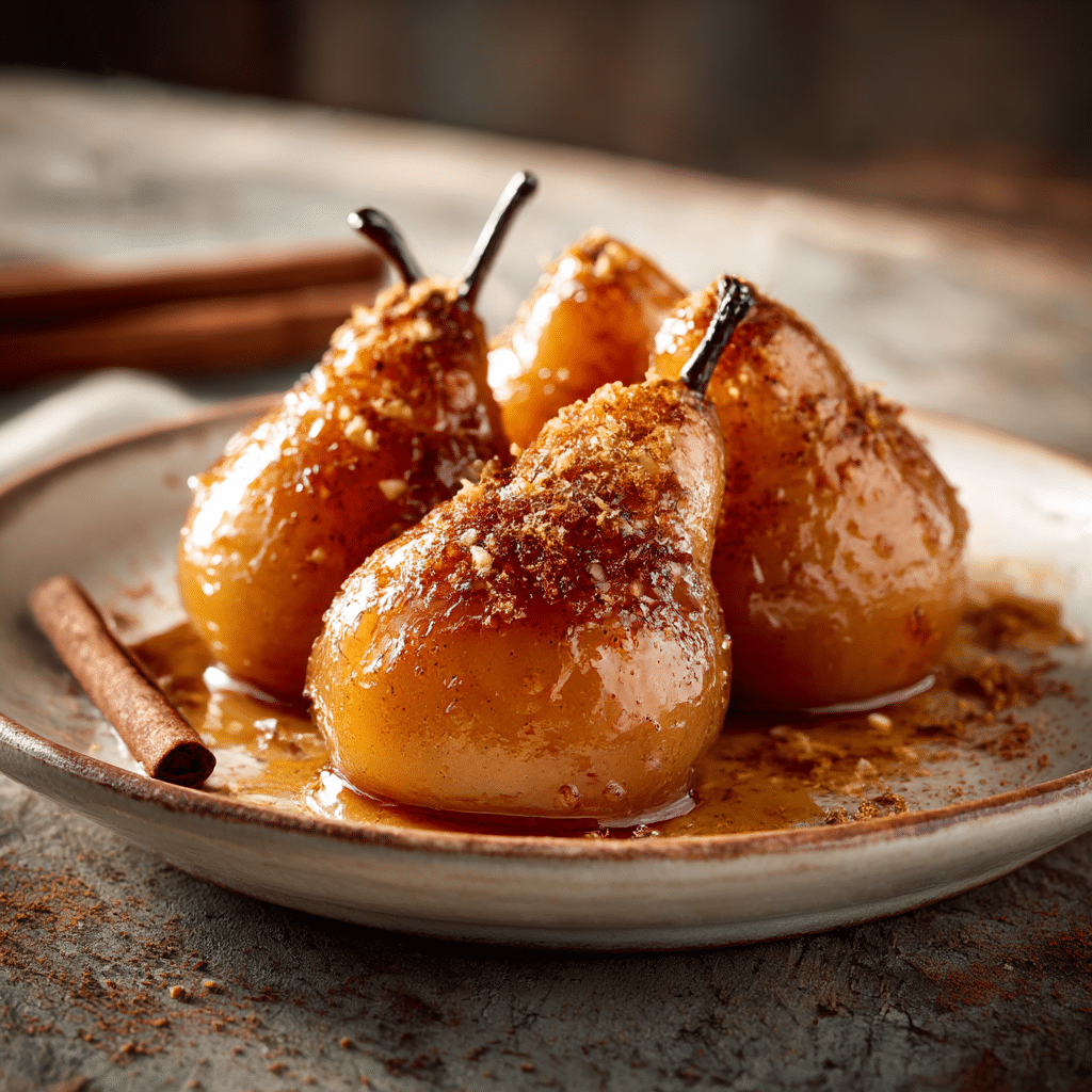 Honey Glazed Cinnamon Pears Recipe - Recipe Image