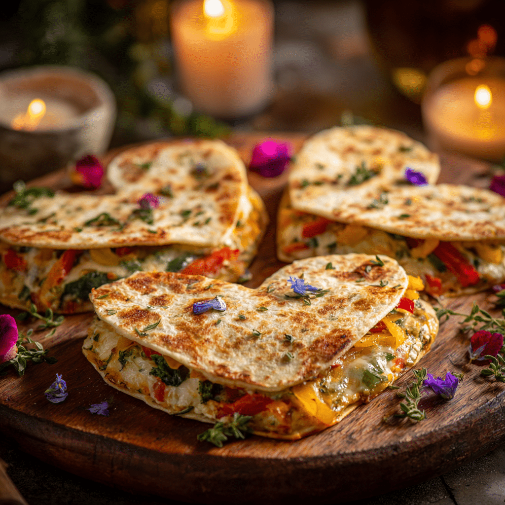 Heart-Shaped Veggie Quesadillas Recipe - Recipe Image