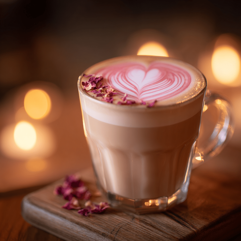 Strawberry Rose Latte: Warm Romantic Embrace Recipe - Recipe Image