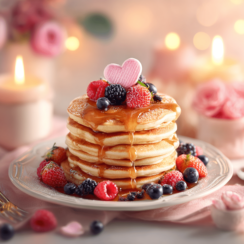 Valentine’s Day Pancake Stack Recipe - Recipe Image
