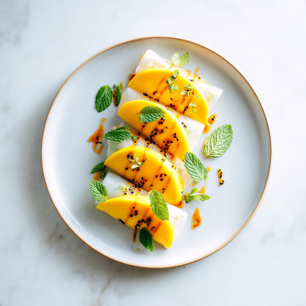 Mango Chili Rice Paper Tacos Recipe - Recipe Image