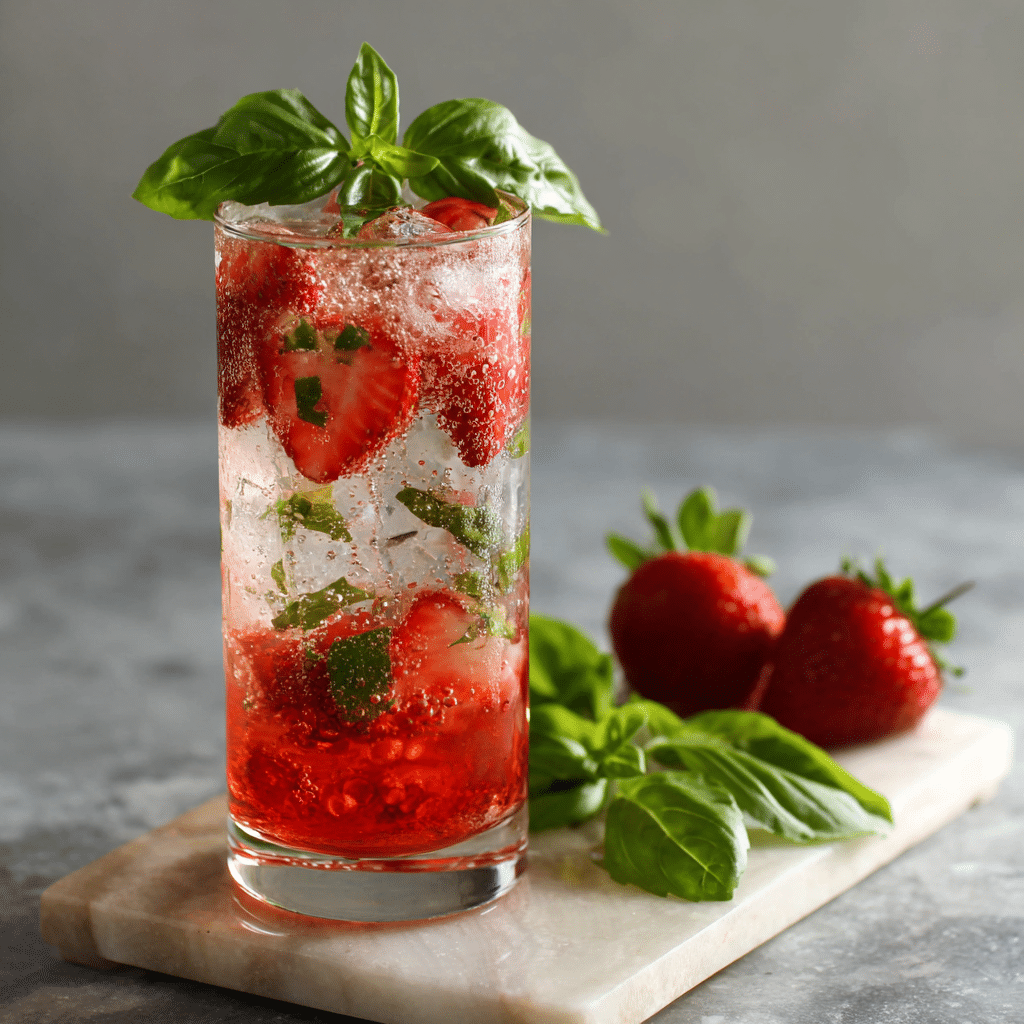 Strawberry Basil Olive Oil Soda Recipe