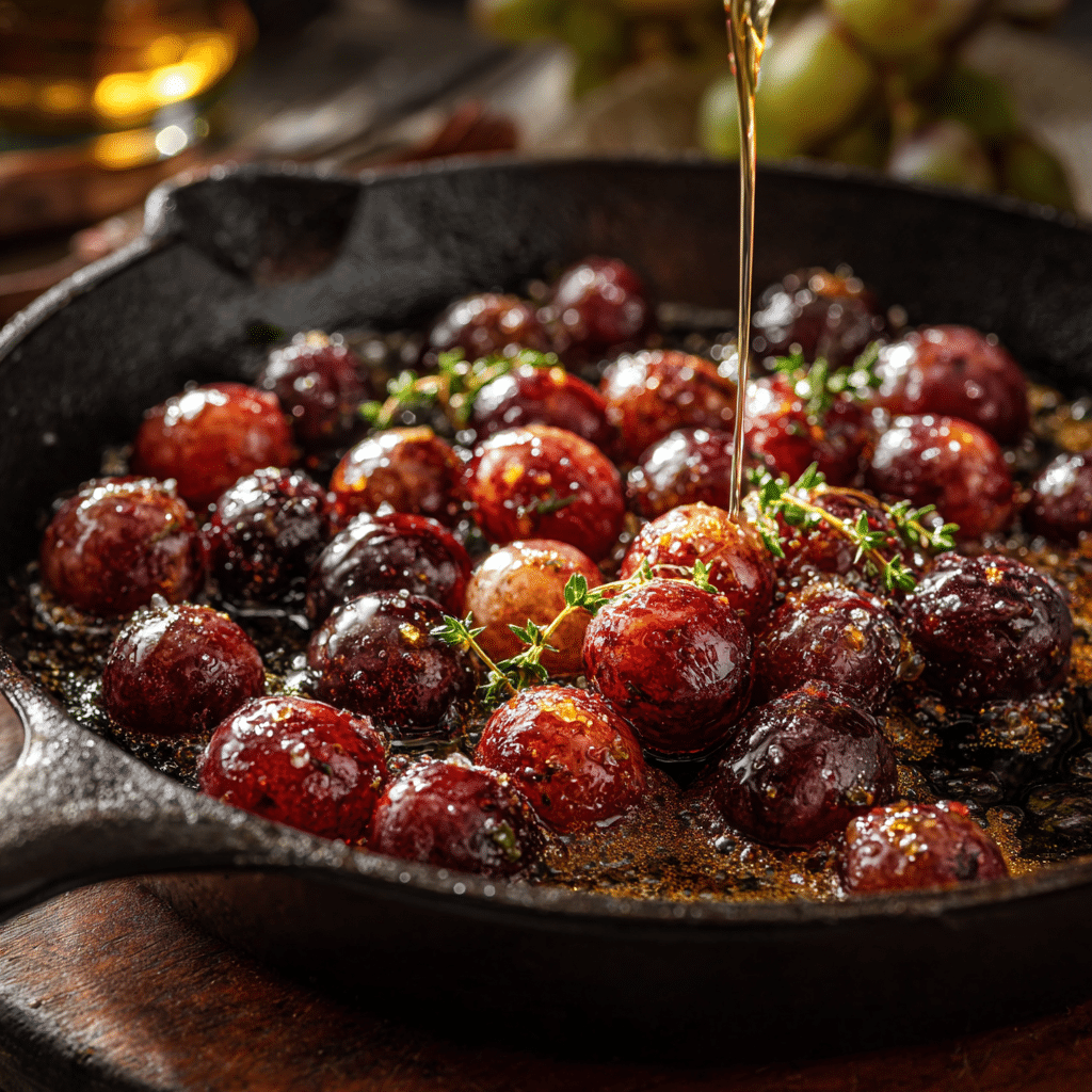 Brown Butter Grape Skillet Dessert Recipe