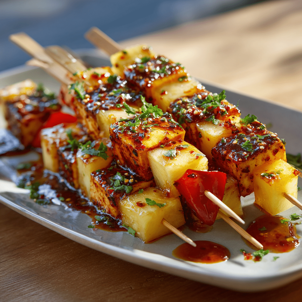 Spicy Pineapple Tofu Skewers Recipe