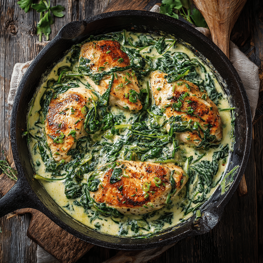 Creamy Spinach Chicken Recipe - Recipe Image