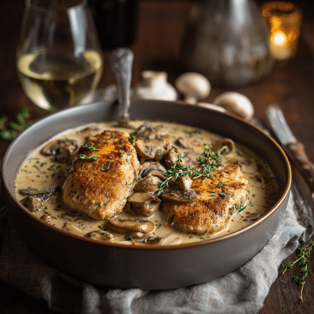 White Wine Mushroom Chicken Recipe