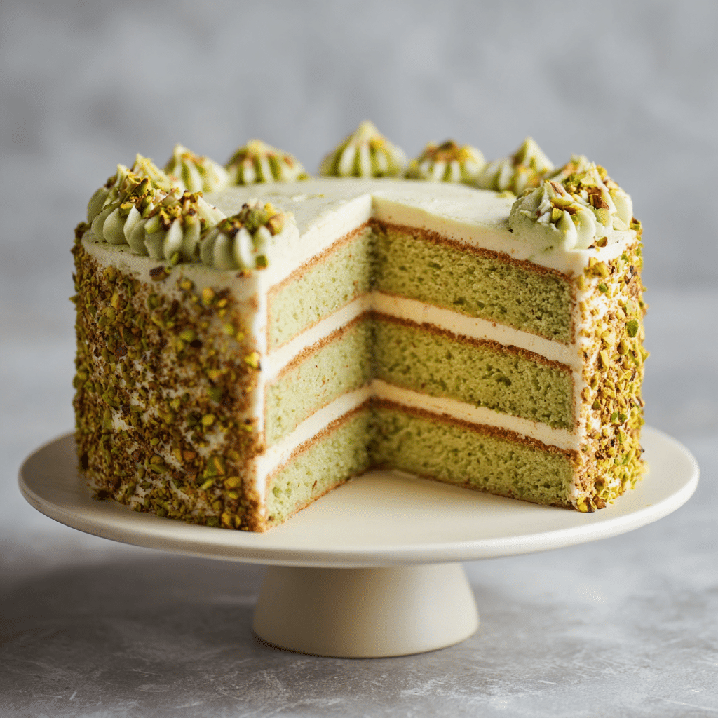Pistachio Cream Cake Recipe - Recipe Image