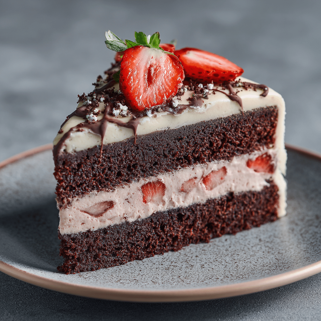 Strawberry Chocolate Layer Cake Recipe - Recipe Image