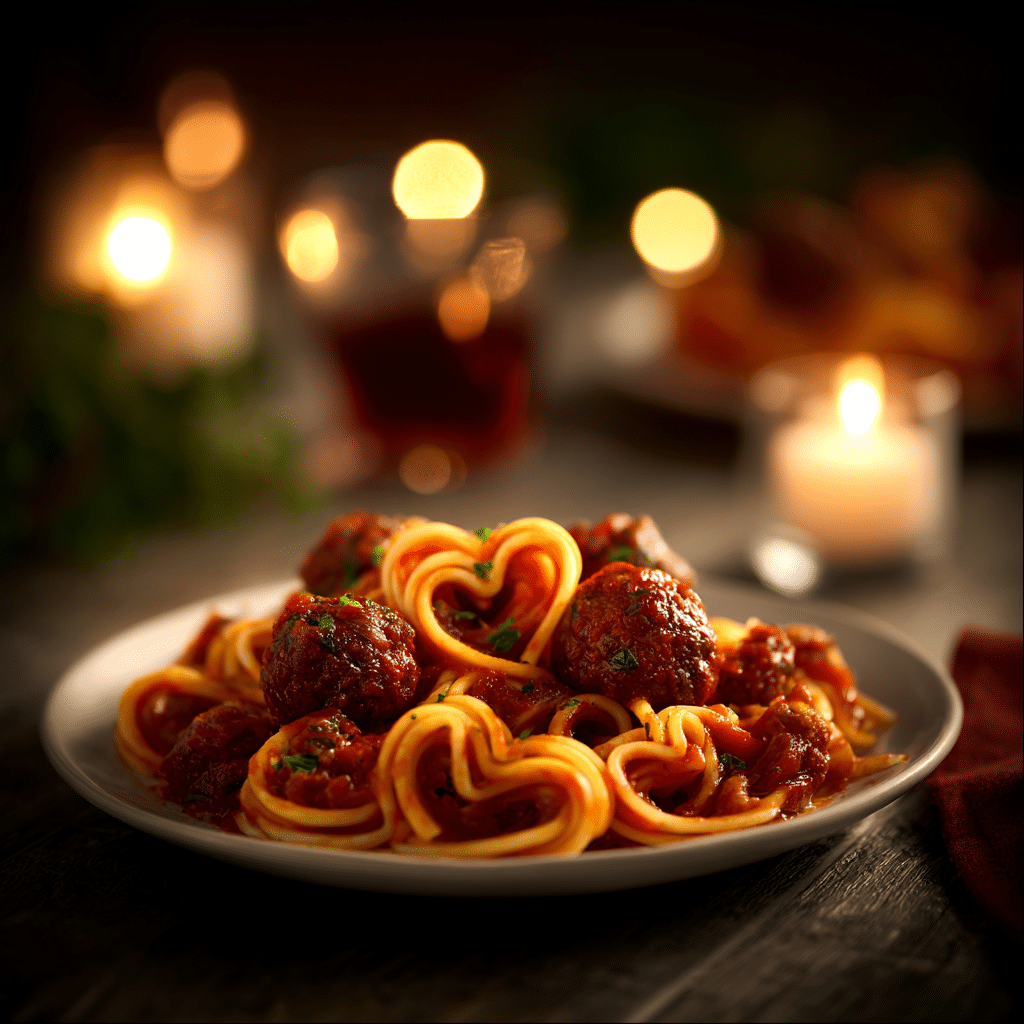Sweetheart Meatballs with Spaghetti Recipe - Recipe Image