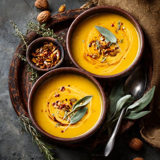 Creamy Pumpkin Sage Soup: Autumn Golden Bliss Recipe - Recipe Image