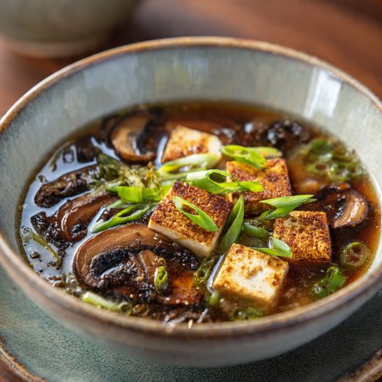 Miso Mushroom Soup with Tofu: Umami Green Comfort Recipe