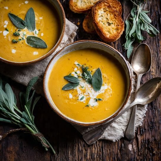 Creamy Pumpkin Sage Soup: Autumn Golden Bliss Recipe